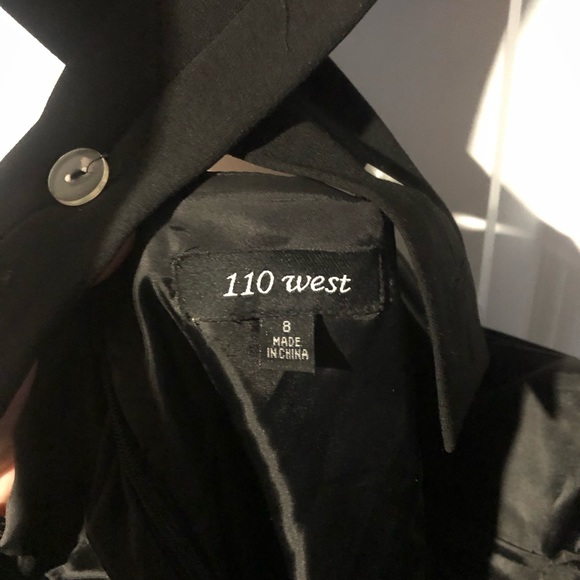 110 West Size 8 Satin Black Bow Dress Crossback - Picture 2 of 3